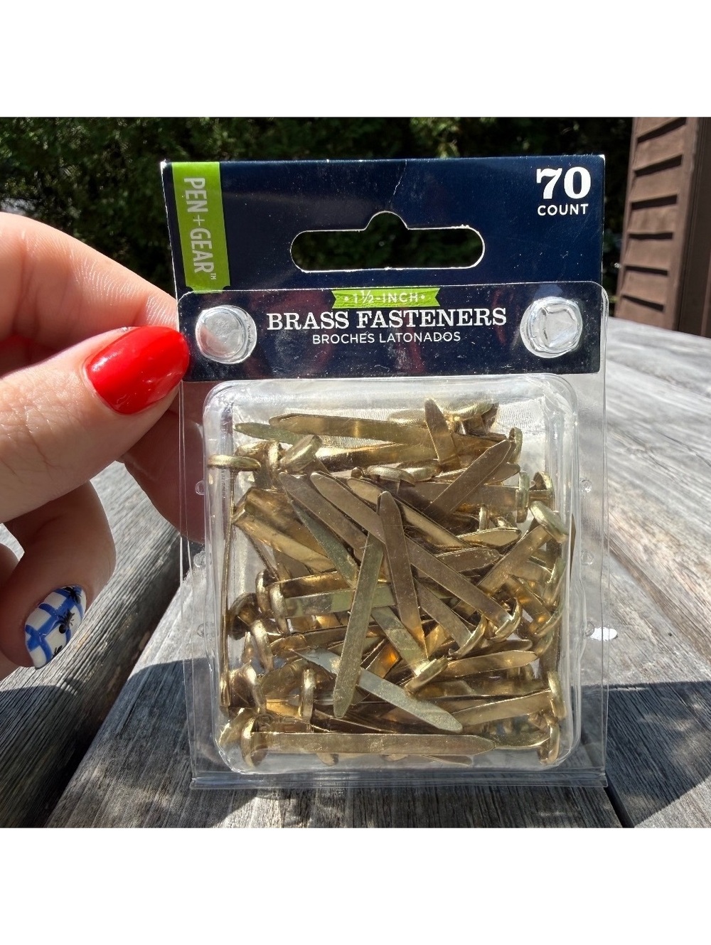 Pen+Gear Brass Fasteners 1.5 Inch 70 Count Gold Paper Brads New Sealed